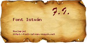 Font István névjegykártya